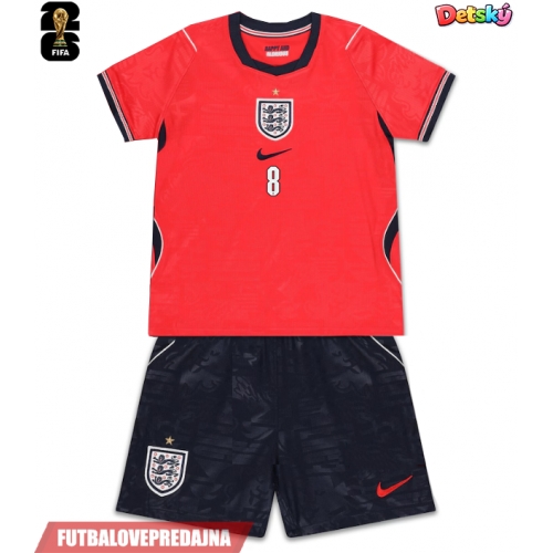 Lacne Dětský Futbalové dres Anglicko Elliot Anderson #8 MS 2026 Krátky Rukáv - Preč (+ trenírky)